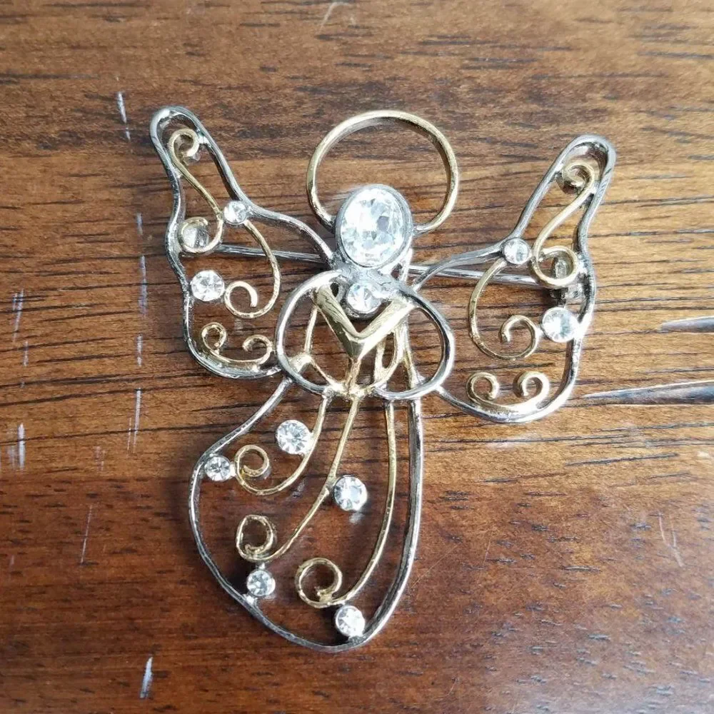 Eisenberg Ice Angel Brooch with Crystals